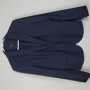 Ann Taylor blazer one button pockets notch lapel rear vent professional women 10